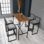 Hanah Home Nordic - Fume Juego de mesa y taburetes de bar de 5 piezas